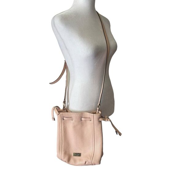 Kate Spade Highland Place Katie Leather Bucket Bag Crossbody Strap Light Pink - Picture 1 of 14